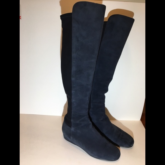 Stuart Weitzman Shoes - Stuart Weitzman Navy Blue Suede Knee High Boots 7M